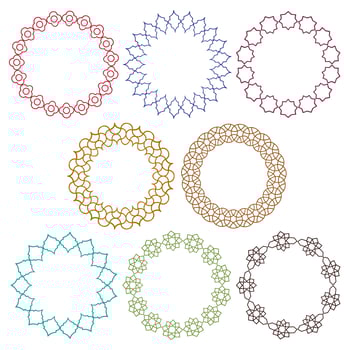colorful Moroccan circle frames  vector