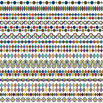colorful Moroccan borders vector