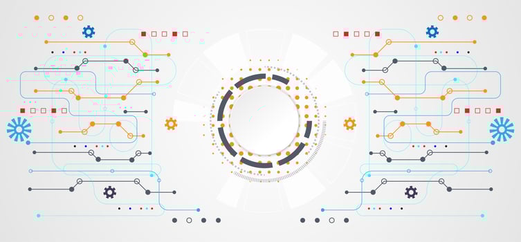 abstract technology concept circle white digital on hi tech white gray background vector