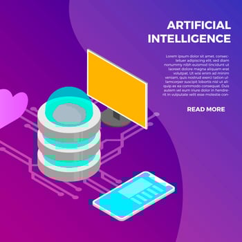 Smart Watch With Artificial Intelligence vector