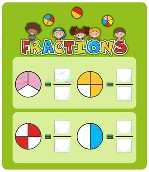 Mathematics matching  worksheet template vector