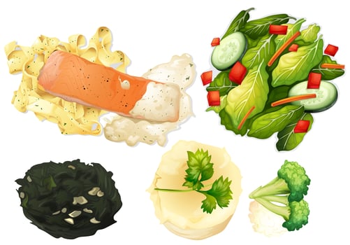 Set of healthy food vector