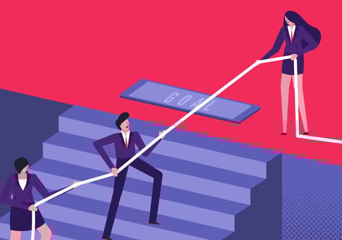Manager Leading Team To Success Vector Flat Illustration