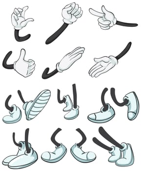 different hands and legs of human vector