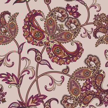 Floral seamless background. Oriental ornament. Flower pattern. vector