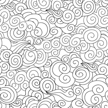 Abstract swirl line seamless pattern Wave background vector