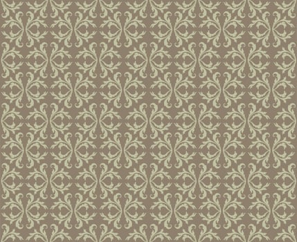 Oriental line pattern Abstract floral ornament Swirl fabric background vector