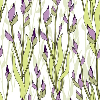 Floral pattern. Flower seamless background. Ornamental garden vector