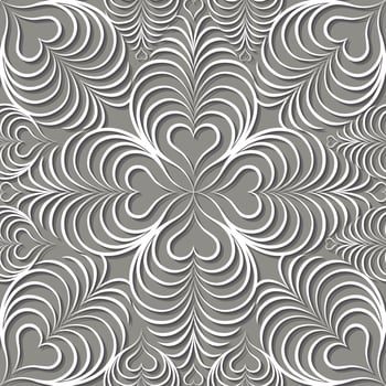 Arabic swirl line ornament. Oriental floral seamless pattern vector