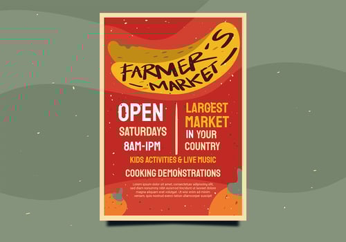 Flyer Design Farmers Market vector