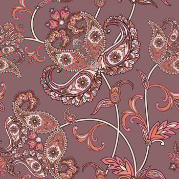 Floral seamless background. Oriental ornament. Flower pattern. vector