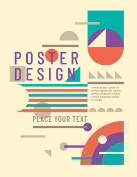 Geometric poster design vector