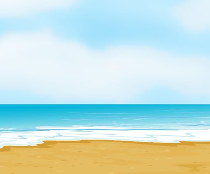 an ocean and a beach vector