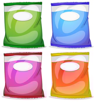 Four packs with empty labels vector