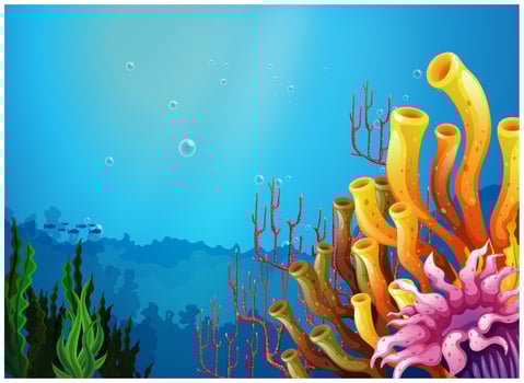 A beautiful view under the sea vector