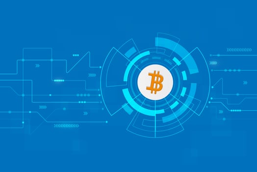 Abstract bitcoin crypto currency blockchain technology Background Illustration vector