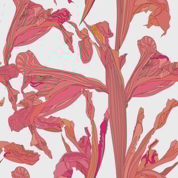 Floral seamless pattern. Flower swirl background. vector
