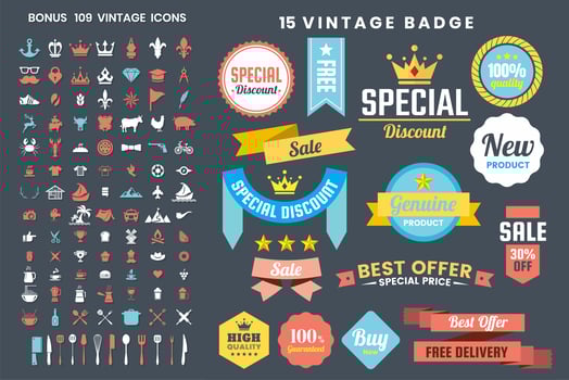 Vintage Retro Vector Logo for banner