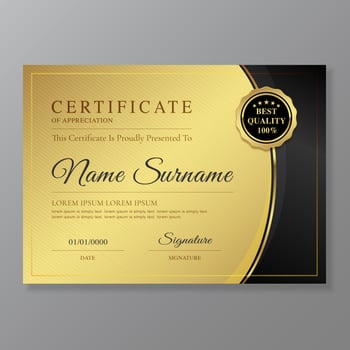 Certificate and diploma of appreciation luxury and modern design template vector illustration