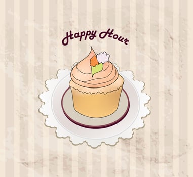 Cake. Cafe Menu Background. Bakery Label. Sweet, Dessert Poster vector