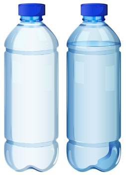 Transparent bottle of water vector
