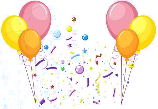 Celebrate party with balloons vector