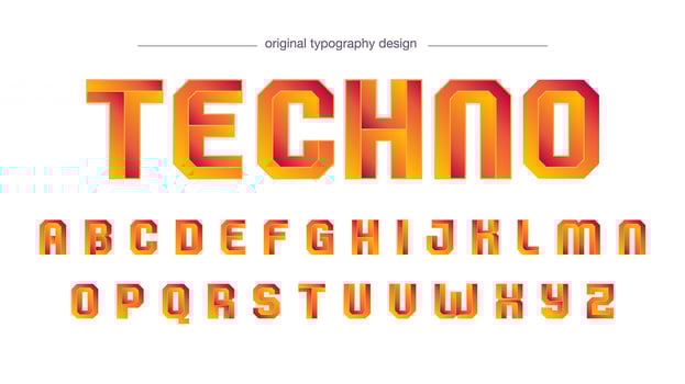 Modern orange typography design vector