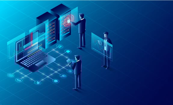 privacy protection and software for development vector