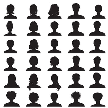 Avatar set. People profile silhouettes vector