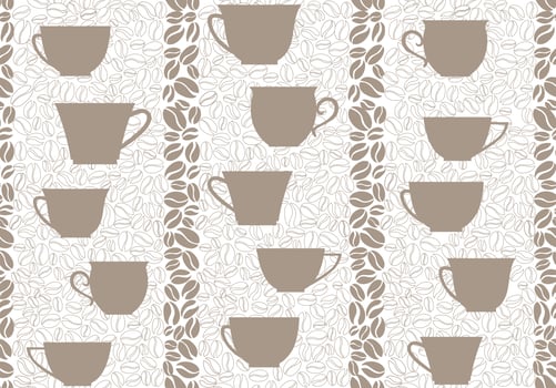 Coffee drink seamless background. Coffee beans seamless pattern. vector