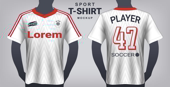 Soccer Jersey and Sport T-Shirt Mockup Template. vector
