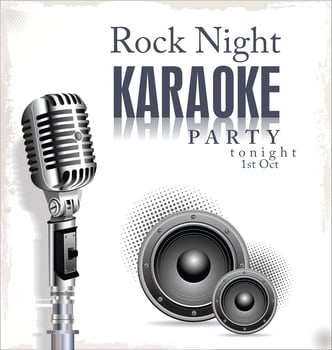 Retro vintage microphone design background vector