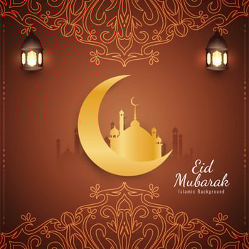 Abstract religious Eid Mubarak Islamic background vector