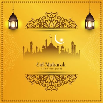 Abstract Eid Mubarak elegant decorative background vector