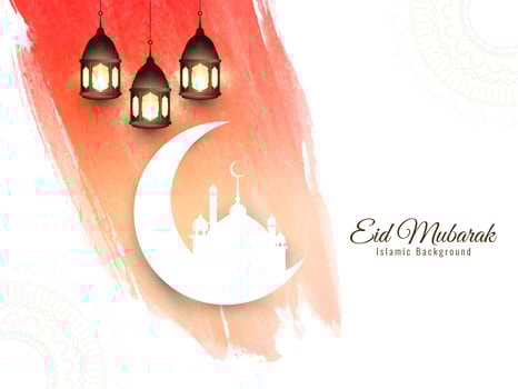 Abstract Eid Mubarak Islamic background vector