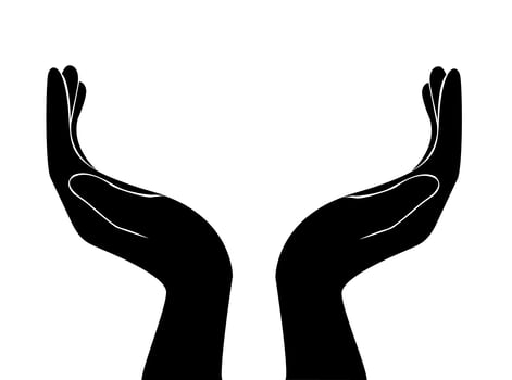 hand holding vector , pray for