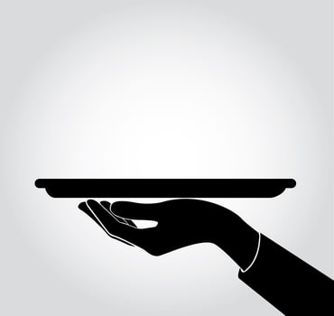 waiter  waitress serve icon , dish up vector