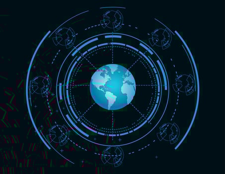 World Globe Technology background vector