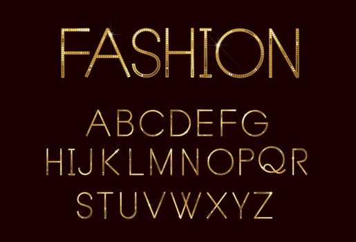 Golden fashion font vector