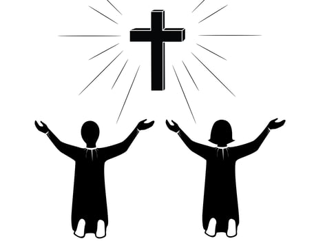 Pray to Jesus Christ art vector 