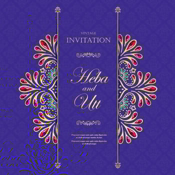 Wedding or invitation card  vintage style  with  crystals  abstract pattern background vector