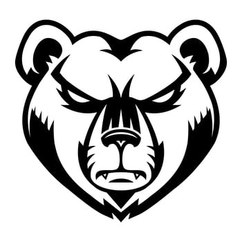 Bear Angry Face cartoon vector