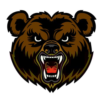 Bear Angry Face cartoon vector