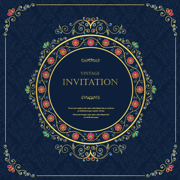 Wedding or invitation card  vintage style  with  crystals  abstract pattern background vector