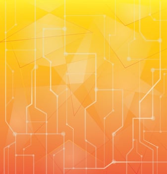 orange abstract technology background vector
