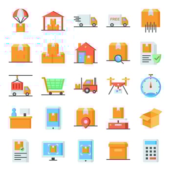 Logistic icons pack vector