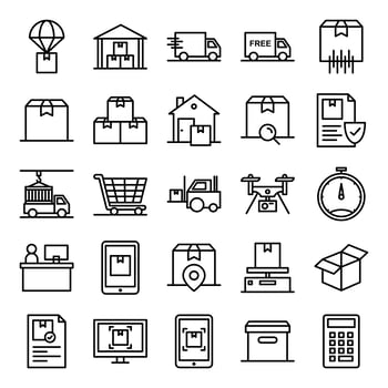 Logistic icons pack vector