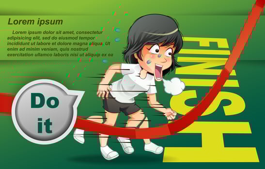 Someone is running to success. vector