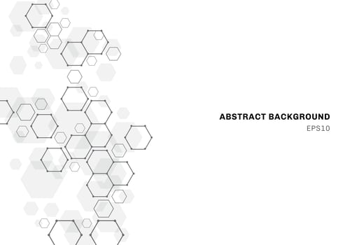 Abstract hexagonal molecule structure of neurons system. Digital technology background. vector