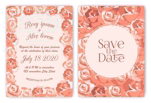 Wedding invitation card Floral hand drawn frame . vector